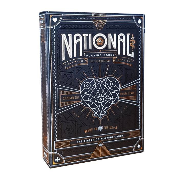 Theory11 "NATIONAL" – jeu de 55 cartes toilées plastifiées – format poker – 2 index standards