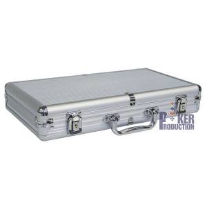 Mallette de rangement pour 300 jetons de poker – imitation aluminium – fond Plastique