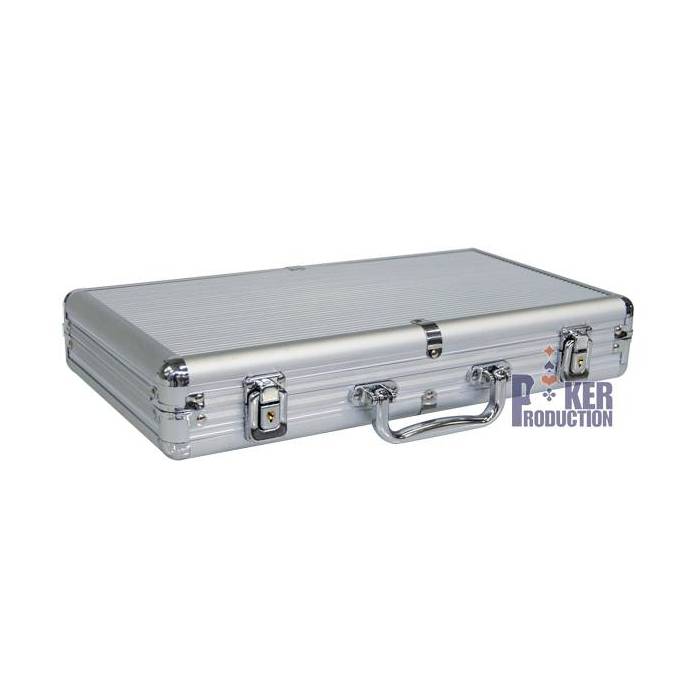 Mallette de rangement pour 300 jetons de poker – imitation aluminium – fond Plastique