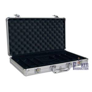 Mallette de rangement ALU 300 pour 300 jetons de poker – imitation aluminium - Fond Plastique