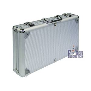 Mallette de rangement ALU 300 pour 300 jetons de poker – imitation aluminium - Fond Plastique