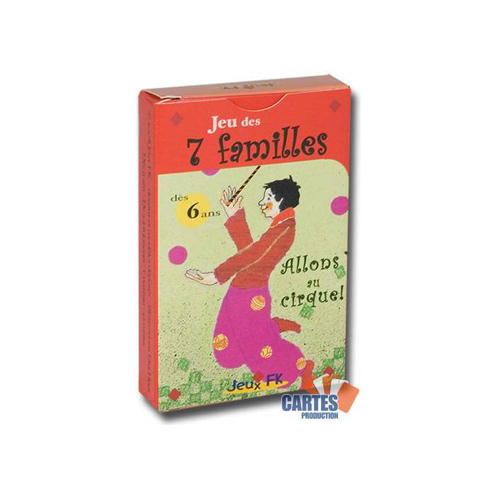 Jeu des 7 familles : Allons au cirque – 42 cartes cartonnées plastifiées - 7 familles de 6 cartes