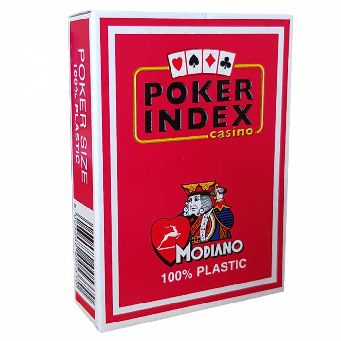 Modiano Poker Index Casino - Jeu de 54 cartes 100% plastique – format poker – 4 index standards – 2 index jumbo