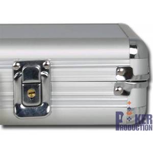 Aufbewahrungskoffer "ALU 400" für 400 Pokerchips - Aluminiumimitation - Kunststoffboden