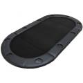Oval "TRIO GREEN" poker table top - wooden base and felt cloth - foam faux leather edges - 180x90 cm.