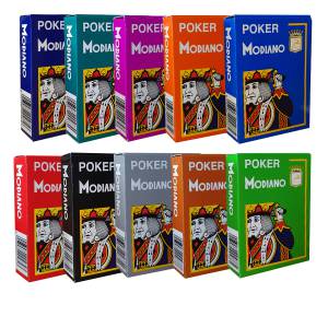 Pack Modiano "CRISTALLO" - 10 Jeux de 54 cartes 100% plastique – format poker - 4 index jumbo