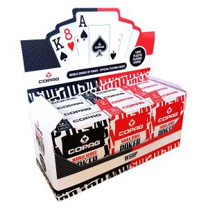 Cartouche Copag "WSOP" – 12 jeux de 55 cartes 100% Plastique – format poker – 2 index jumbo