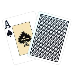 Copag "TEXAS HOLD'EM GOLD NOIR" - Gra karciana z 55 kartami w 100% plastiku - format pokerowy - indeksy jumbo x2