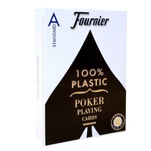 Fournier "TITANIUM SERIES RED" standard - Set of 55 100% plastic cards - poker size - 4 standard indexes.