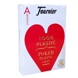Fournier "TITANIUM SERIES RED" standard - Set of 55 100% plastic playing cards - poker size - 4 standard indexes.