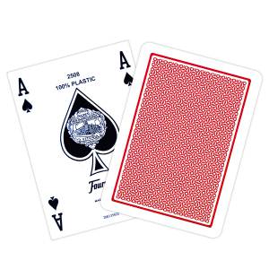 Fournier "TITANIUM SERIES RED" standaard - Set van 55 kaarten 100% plastic - pokerformaat - 4 standaard indexen.
