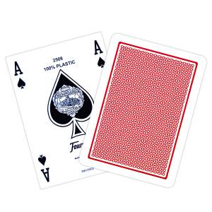 Fournier "TITANIUM SERIES RED" standard - Jeu de 55 cartes 100% plastique – format poker - 4 index standards" wird ins Deutsc