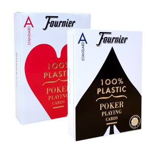 Duo Pack Fournier "TITANIUM SERIES" Standard - 2 juegos de 55 cartas 100% plástico - formato póker - 4 índices estándar.