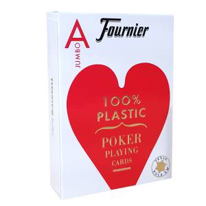 Duo Pack Fournier "TITANIUM SERIES" Jumbo - 2 Jeux de 55 cartes 100% plastique – format poker - 2 index Jumbo