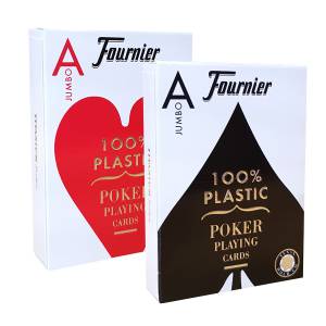 Duo Pack Fournier "TITANIUM SERIES" Jumbo - 2 Juegos de 55 cartas 100% plástico - formato poker - 2 índices Jumbo.