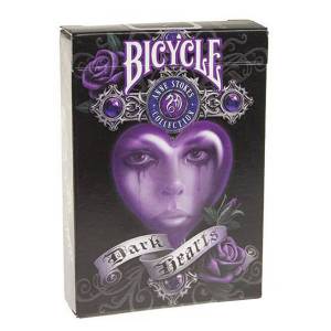 Bicycle "DARK HEARTS" - Anne Stokes Collection - jeu de 55 cartes cartonnées plastifiées – format poker – 2 index standards