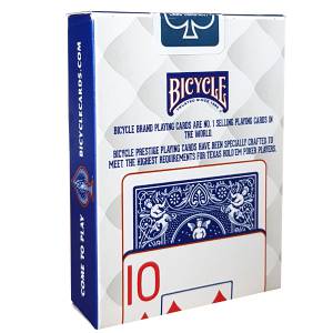 Blue "PRESTIGE" Bicycle - 55 card set 100% Plastic - poker size - 2 jumbo index
