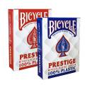 Duo Pack Bicycle "PRESTIGE" - 2 decks of 55 cards 100% Plastic – poker size – 2 jumbo indexes.