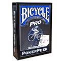 Bicycle "PRO POKER PEEK" - Jeu de 56 cartes toilées plastifiées – format poker – 4 index standards, 2 index jumbo