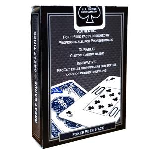 Duo Pack Bicycle "PRO POKER PEEK" - 2 talie wykończone plastikiem - format poker - 4 standardowe indeksy, 2 indeksy jumbo.