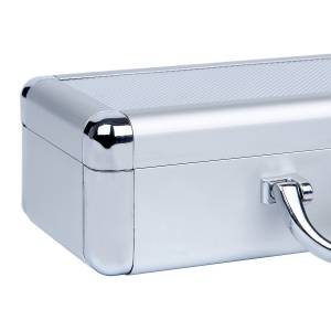 Opbergkoffer "ALU" voor 60 standaard pokerschijven - van aluminium - met handvat.