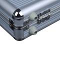 Opbergkoffer "ALU" voor 60 standaard pokerschijven - van aluminium - met handvat.