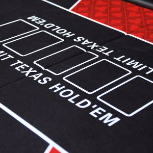 Pokertischauflage "NO LIMIT ROT" - 200 cm x 100 cm - faltbar - für 10 Spieler.