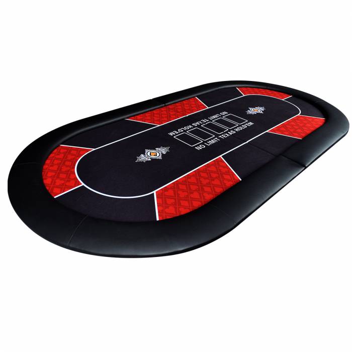 Dessus de table de poker "NO LIMIT" - pliable - pour 10 joueurs
