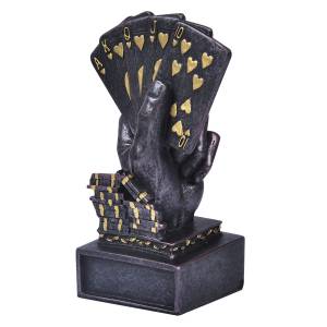 Poker-Trophäe "ROYAL FLUSH" aus Kunstharz