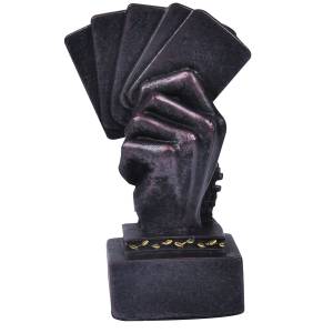 Troféu de Pôquer "ROYAL FLUSH" em resina.
