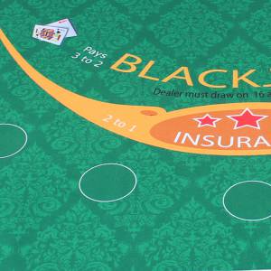 "Red Stars" Black Jack mat - made of neoprene jersey - 180 x 90cm