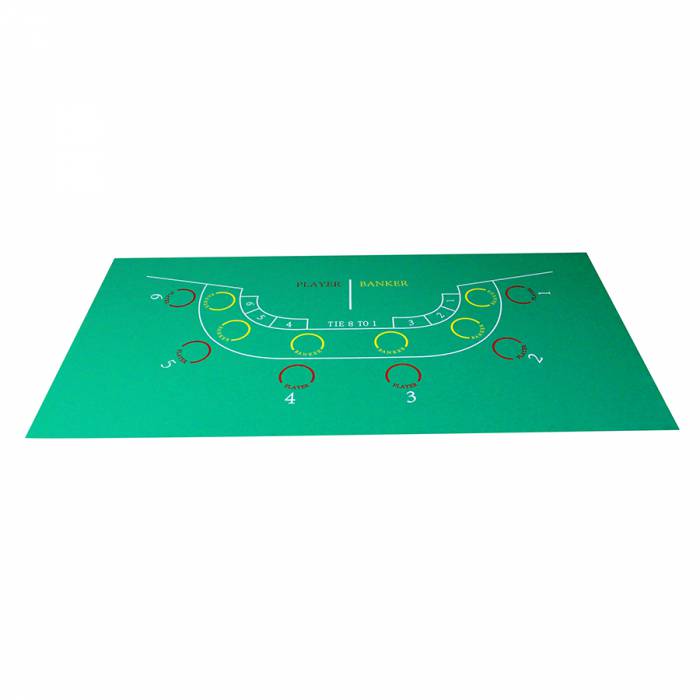 Baccarat table mat - 6 players - 180 x 90 - felt