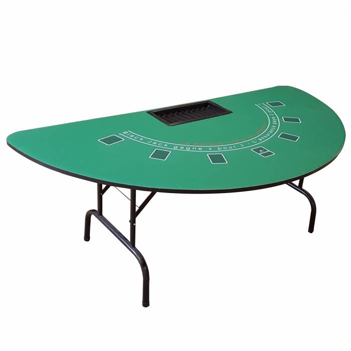 Table de Black Jack "JARQUE" - demi lune -  avec pieds pliants