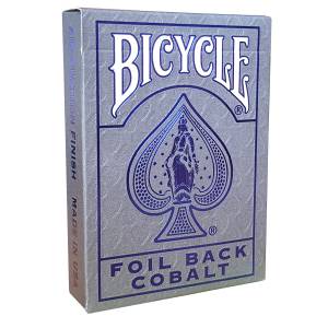 Bicycle "METALLUXE FOIL" bleu - jeu de 56 cartes cartonnées plastifiées – format poker – 2 index standards