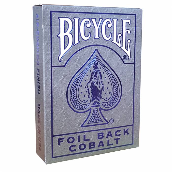 Bicycle "METALLUXE FOIL" blu - mazzo di 56 carte in cartoncino plastificato - formato poker - 2 indici standard