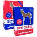 Duo-Pack Masenghini "CAVALLINO" - 2 Kartenspiele mit je 55 100% Kunststoffkarten - XL Pokerformat - 4 Standard-Indexe