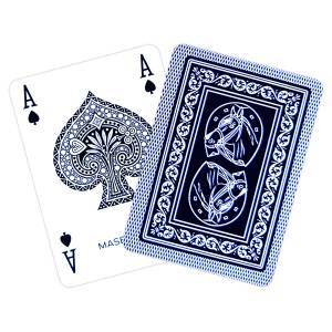 Cartuccia Masenghini "CAVALLINO" Blu - 5 mazzi di 55 carte in plastica 100% - Formato Poker XL - 4 indici standard.