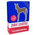 Cartucho Masenghini "CAVALLINO" Azul - 5 barajas de 55 cartas 100% plástico - Formato Poker XL - 4 índices estándar