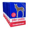 Cartuccia Masenghini "CAVALLINO" Blu - 5 mazzi di 55 carte in plastica 100% - Formato Poker XL - 4 indici standard.