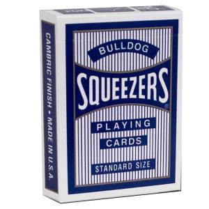 Squeezers "BULLDOGS" - Set of 54 plastic-coated playing cards – poker size – standard index.
 Color-blue