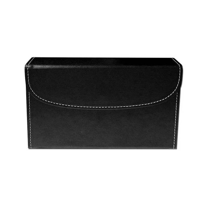 Boîtier de rangement en cuir pour 2 jeux de cartes – emplacement pour 5 dés – intérieur en velours noir