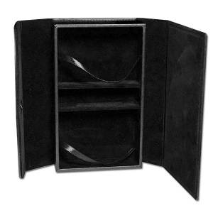 Leder-Aufbewahrungsbox für 2 Kartenspiele - Platz für 5 Würfel - Innenfutter aus schwarzem Samt