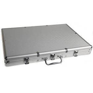 Mallette de rangement pour 1000 jetons de poker – imitation aluminium – fond Plastique