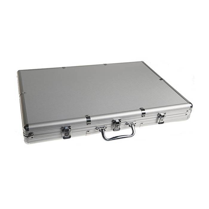 Mallette de rangement pour 1000 jetons de poker – imitation aluminium – fond Plastique