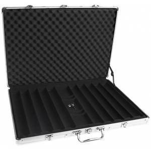 "Storage case "ALU 1000" for 1000 poker chips - imitation aluminum - Plastic bottom"