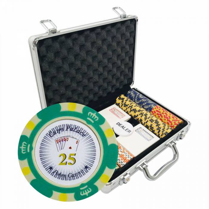 200-Piece "CROWN" Poker Tournament Edition Poker Set - made of 14g clay composite chips - includes accessories.