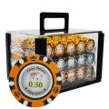 Bird Cage de 600 jetons de poker "CROWN" - version CASH GAME - en clay composite 14 g