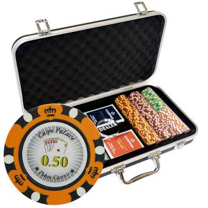 Mallette Premium de 300 jetons de Poker "CROWN" - Version CASH GAME - en Clay composite 14 g - avec accessoires