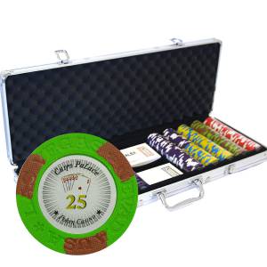 Mallette de 500 jetons de poker "LAS VEGAS" - version TOURNOI - en clay composite 14 g - avec accessoires