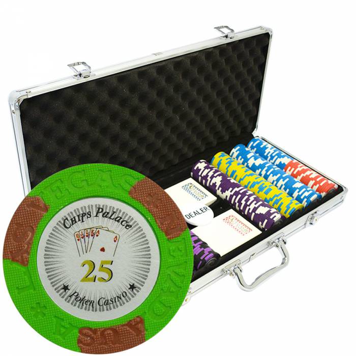 Valigetta da 400 fiches da poker "LAS VEGAS" - versione TORNEO - in clay composite da 14 g - con accessori